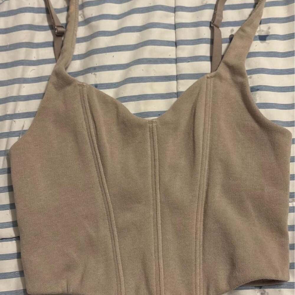 Gilly Hicks Tan Corset Crop Top Size XS